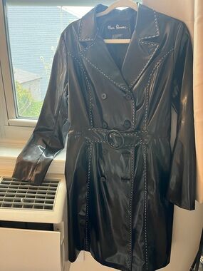 Maria Dionisiou Black Faux Leather with Belt